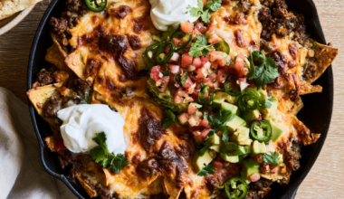 Cast-Iron Skillet Ground Beef Nachos-baked