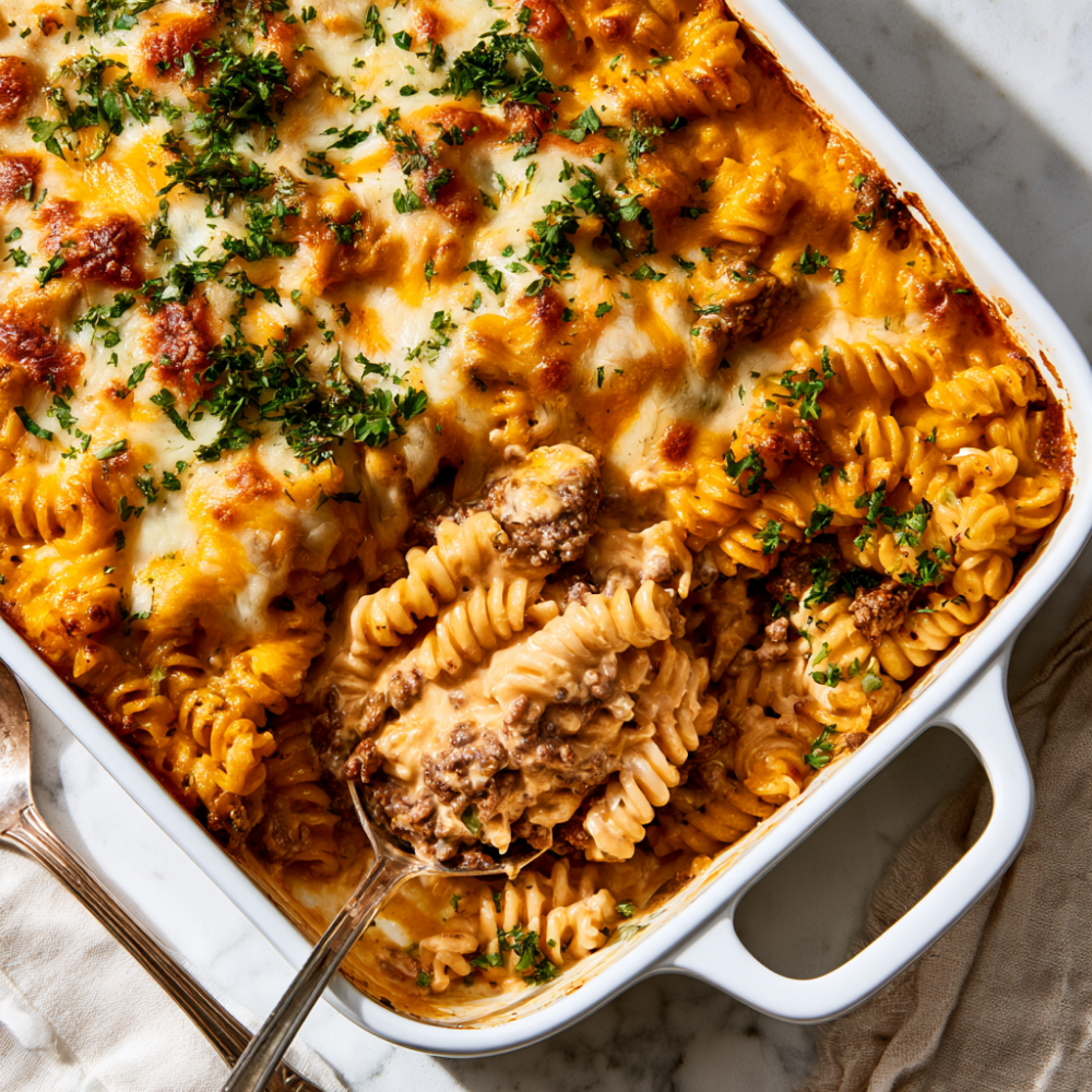 Cheeseburger Casserole Recipe-Baked