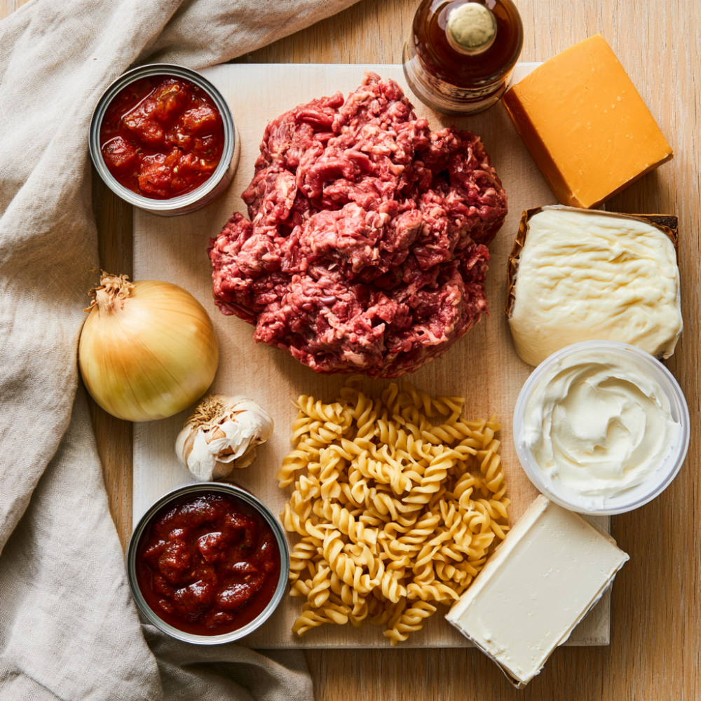 Cheeseburger Casserole Recipe-Ingredients