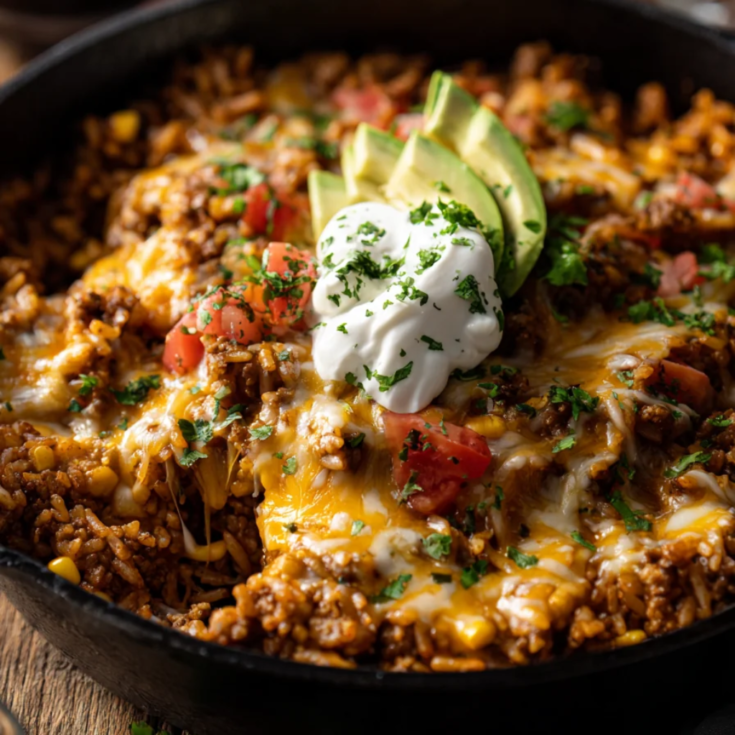 Cheesy Taco Rice Skillet