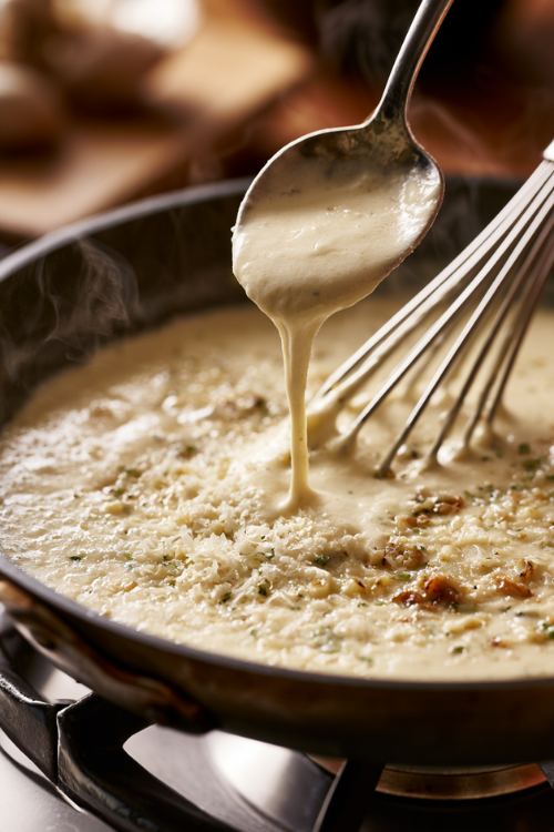 Chicken Alfredo Lasagna-Alfredo sauce
