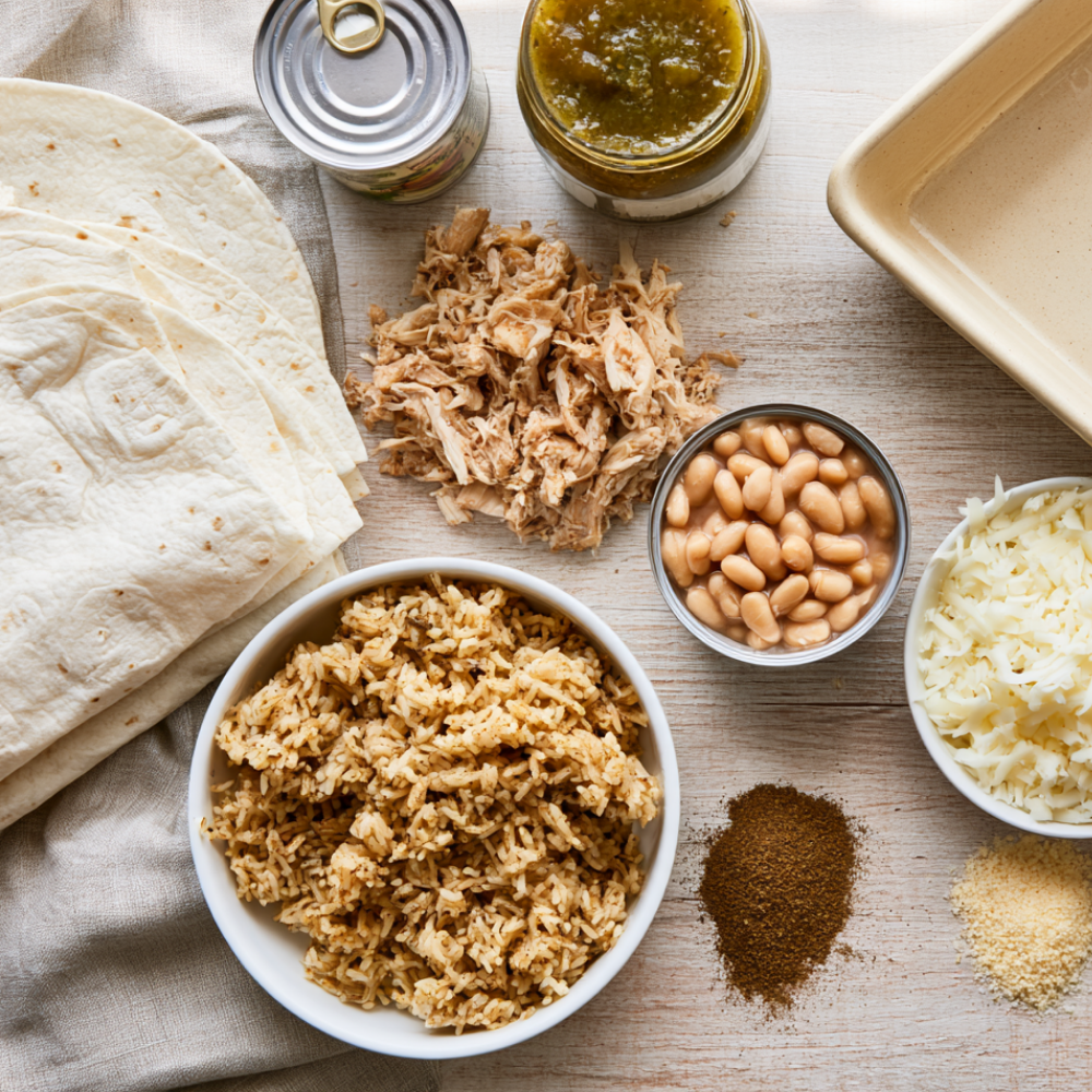 Chicken Burrito Casserole-Ingredients