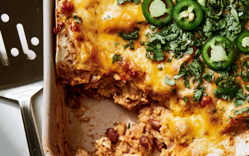 Chicken Burrito Casserole-baked
