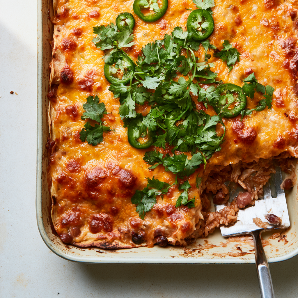 Chicken Burrito Casserole-serving