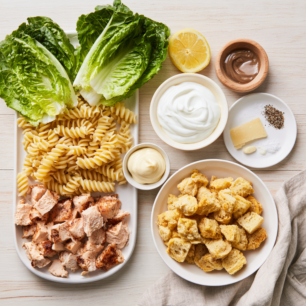 Chicken Caesar Pasta Salad-ingredients