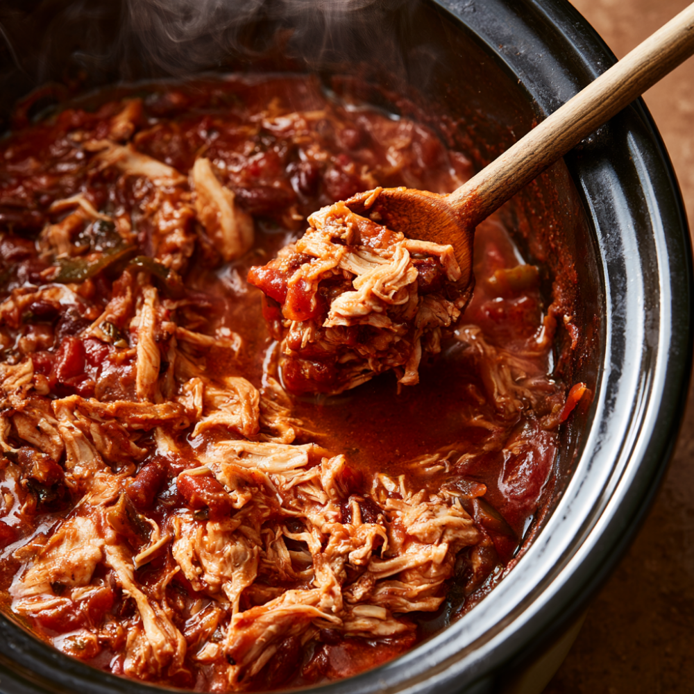 Chicken Chili Crockpot Recipe-with shredded chicken
