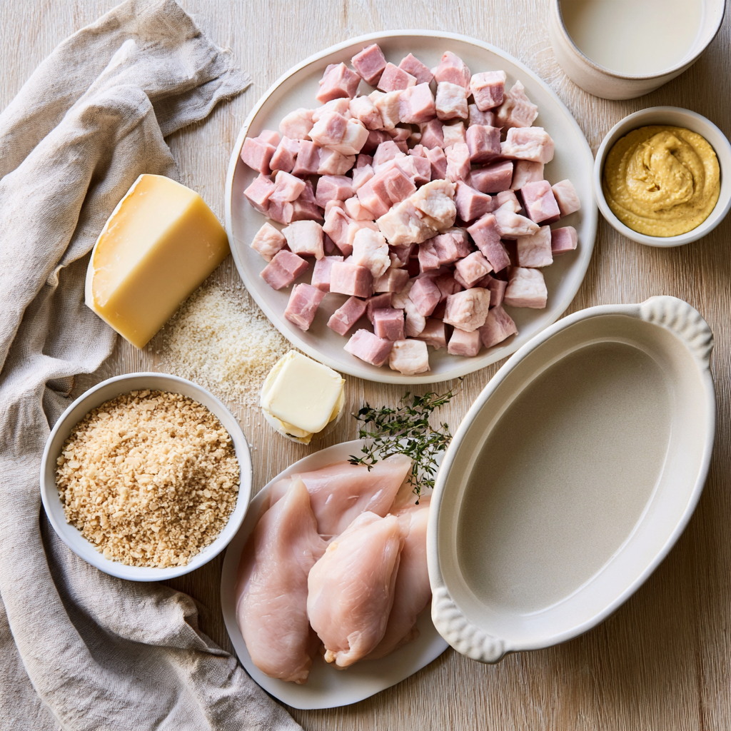 Chicken Cordon Bleu Casserole-ingredients