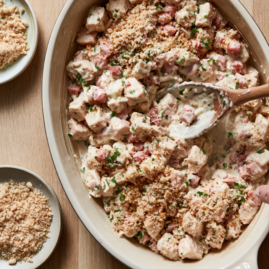 Chicken Cordon Bleu Casserole-mixture