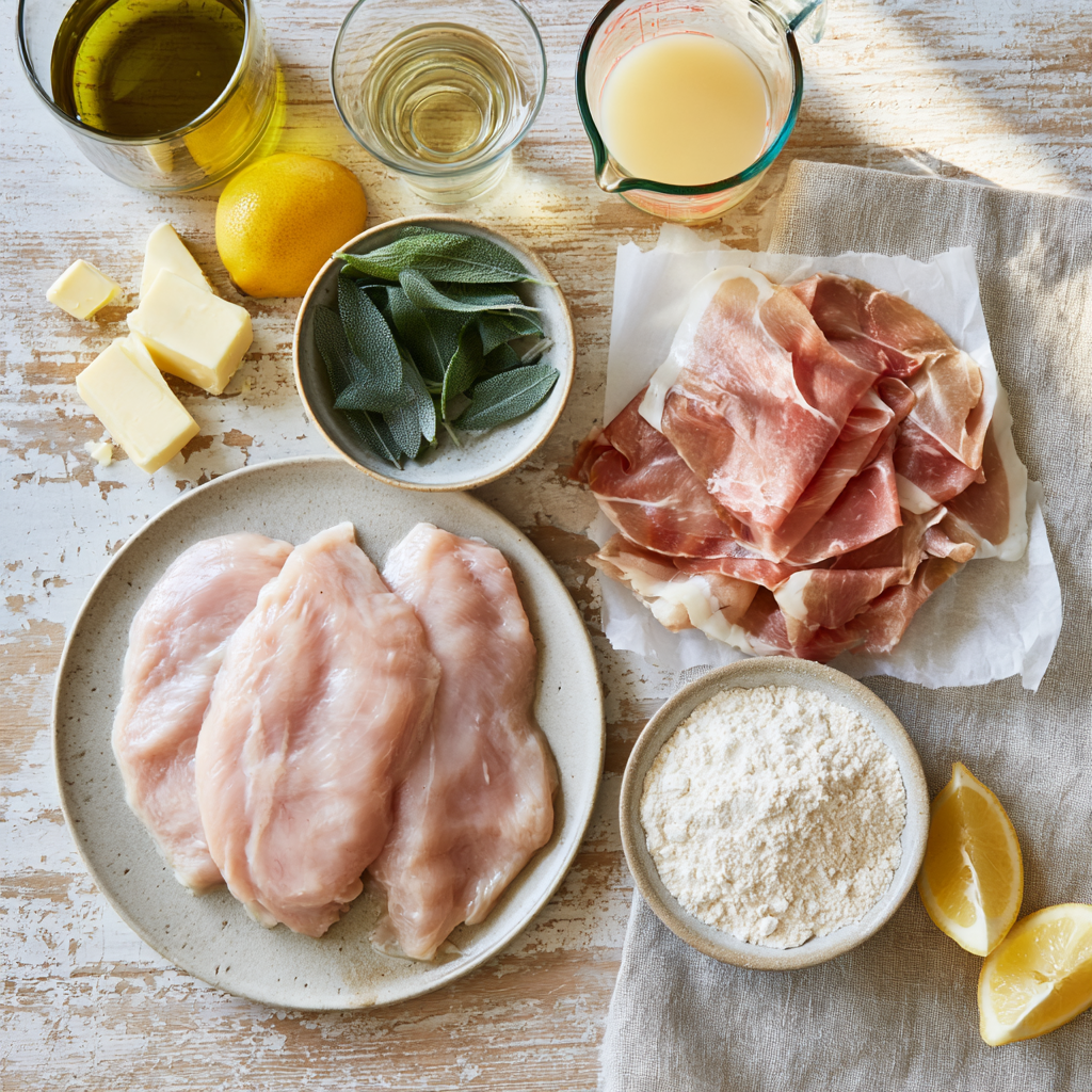 Chicken Saltimbocca with Sage and Prosciutto-ingredients