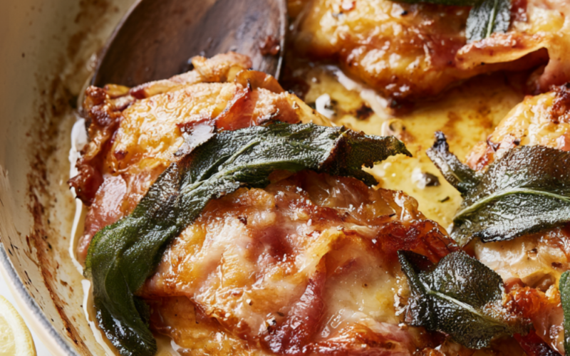 Chicken Saltimbocca with Sage and Prosciutto-one pan