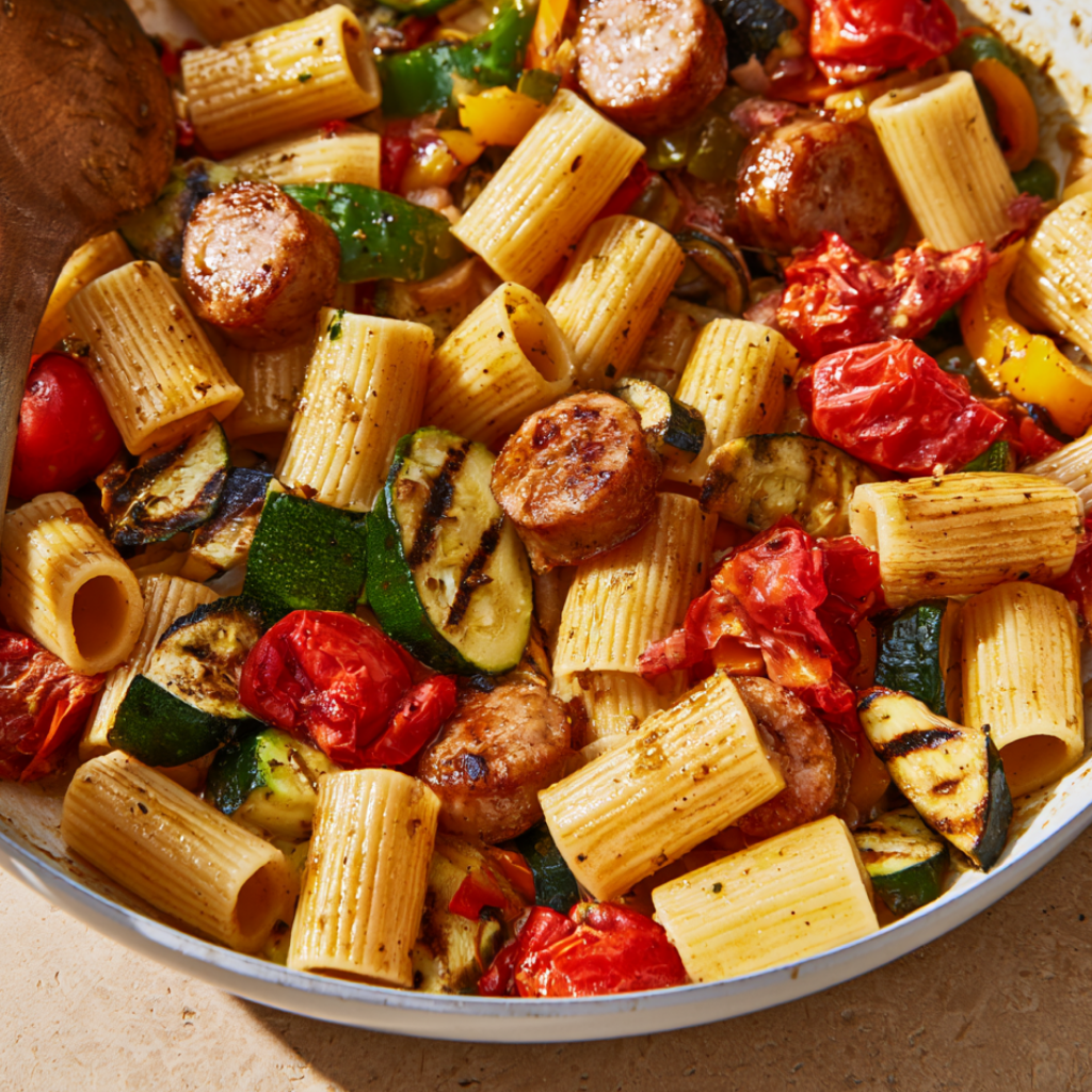 Chicken Sausage Pasta Meal Prep-one pan
