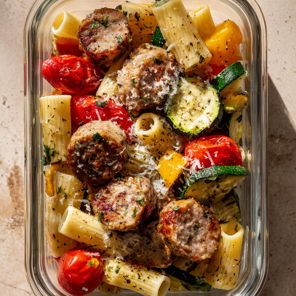 Chicken Sausage Pasta Meal Prep
