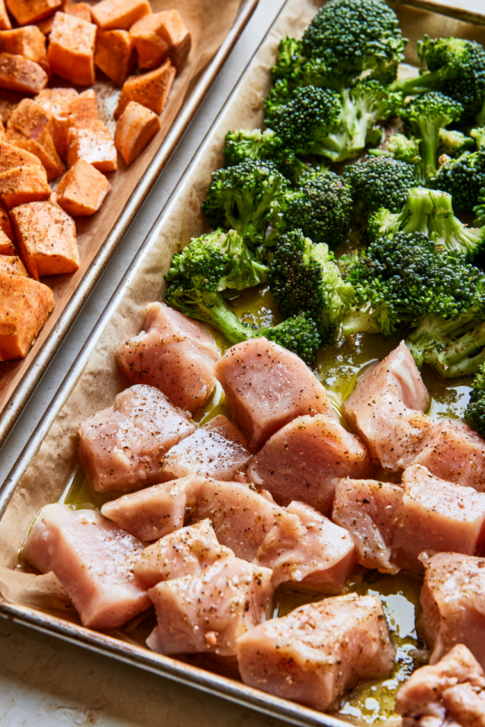 Chicken Sweet Potato Bowl - served-sheet pan