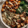 Chicken Sweet Potato Bowl with sauce