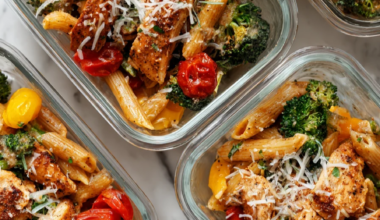 Chicken pasta meal prep