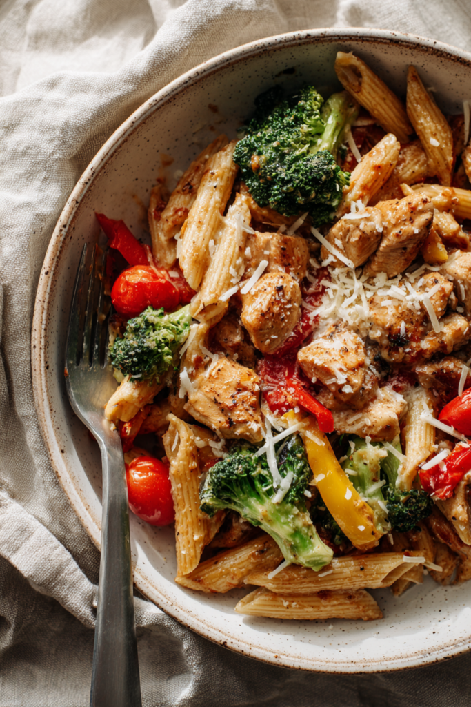 Chicken pasta meal prep-bowl