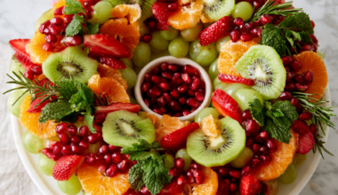 Christmas Wreath Fruit Salad Recipe-Cake Stand