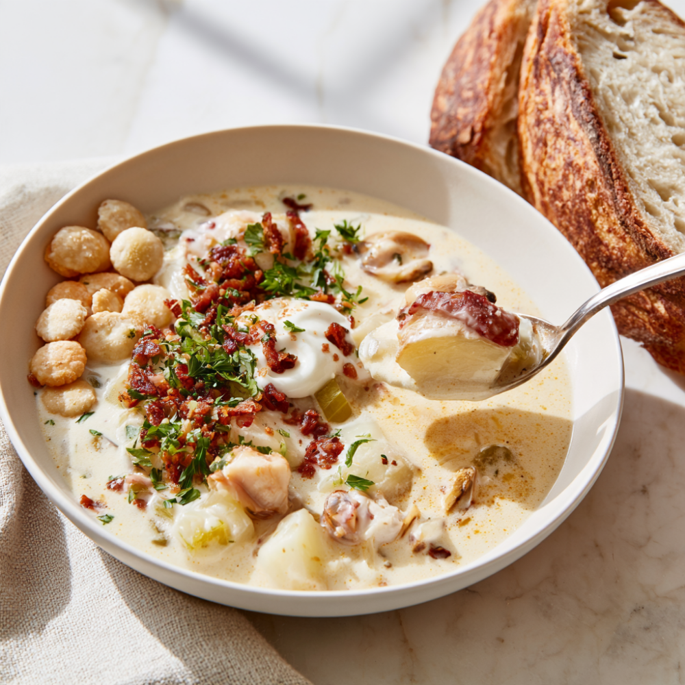 Clam Chowder Recipe-serving suggestions