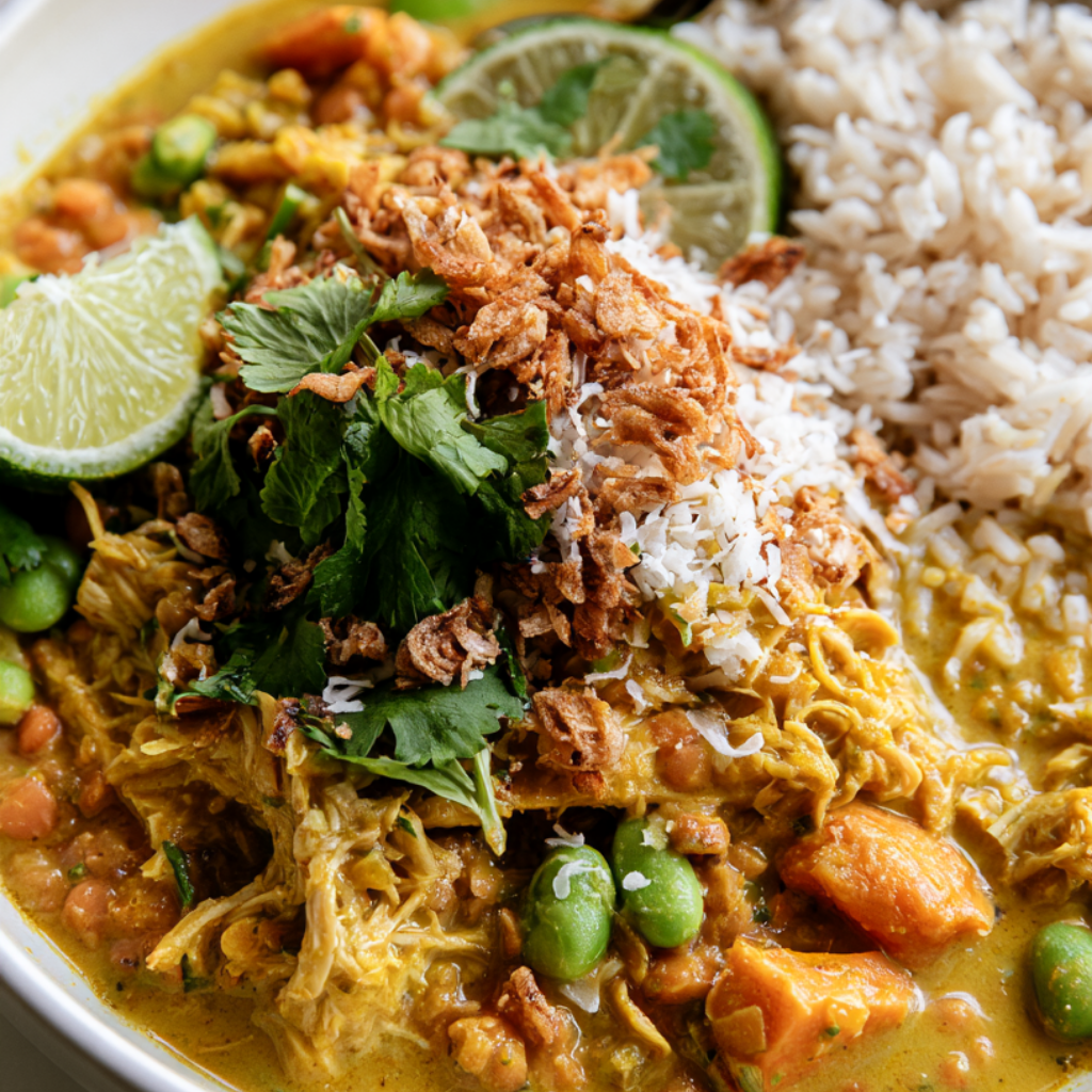 Coconut Curry Chicken Crockpot-served