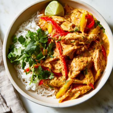 Coconut Curry Chicken Recipe-over rice
