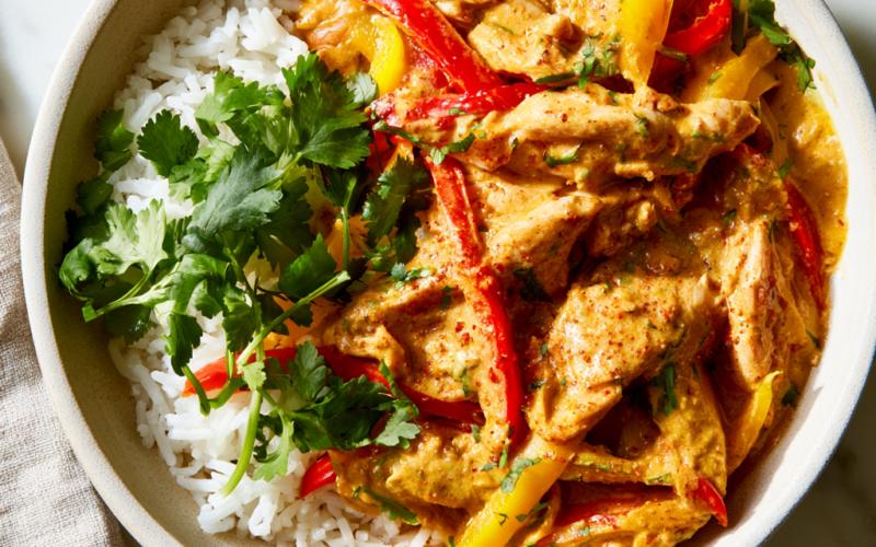 Coconut Curry Chicken Recipe-over rice