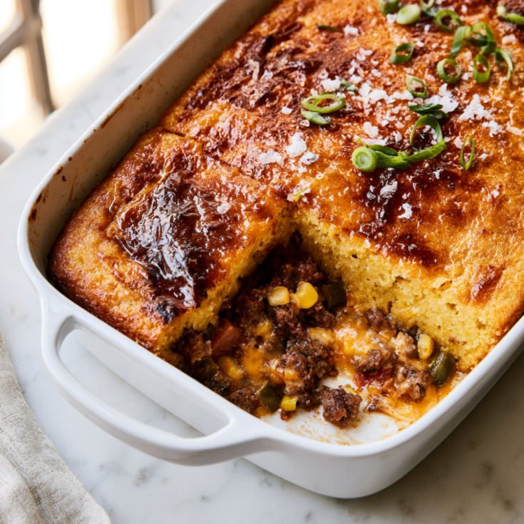Cornbread Casserole with Ground Beef