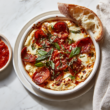 Cottage Cheese Pizza Bowl-with bread