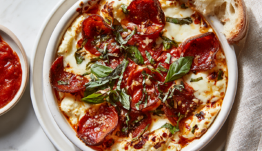 Cottage Cheese Pizza Bowl-with bread