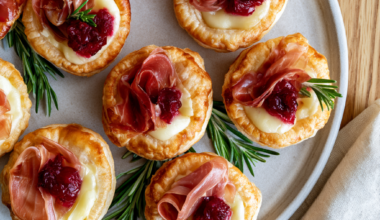 Cranberry Brie Bites with Prosciutto-platter