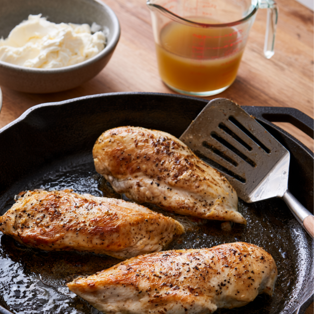 Cream Cheese Chicken-searing chicken