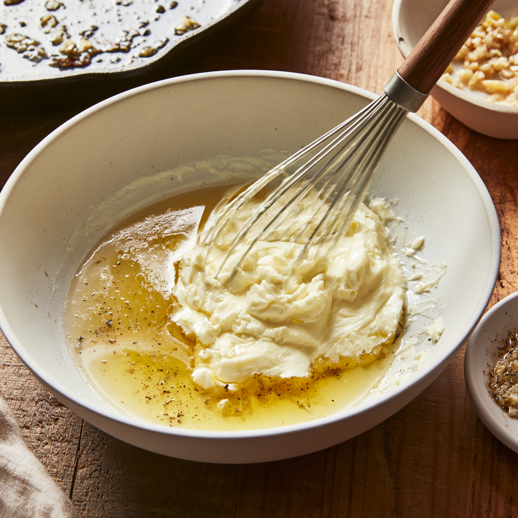 Cream Cheese Chicken-whisking cream cheese sauce