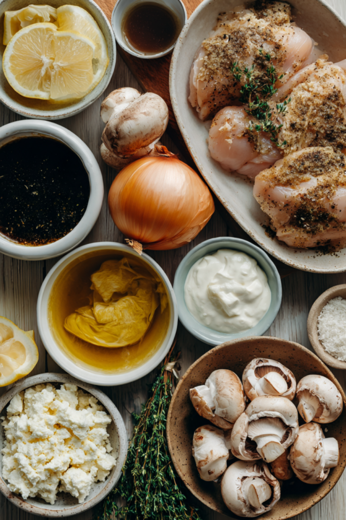 Cream of Mushroom Chicken Crockpot Recipe-ingredients