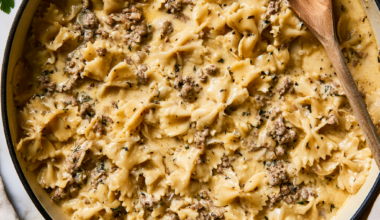 Creamy Beef and Bow Tie Pasta Recipe-one pot