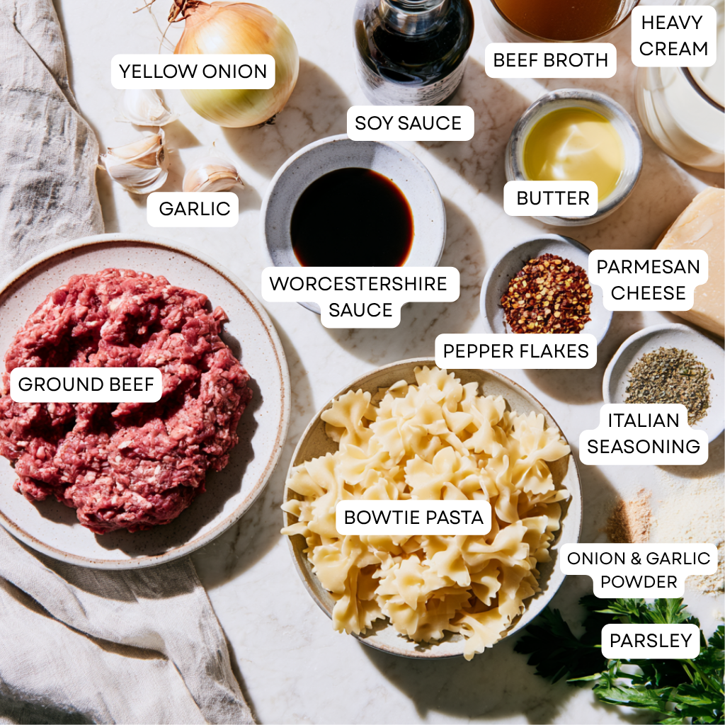 Creamy Beef and Bow Tie Pasta Recipe