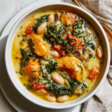 Creamy Butternut Squash Vegetable Soup-top view