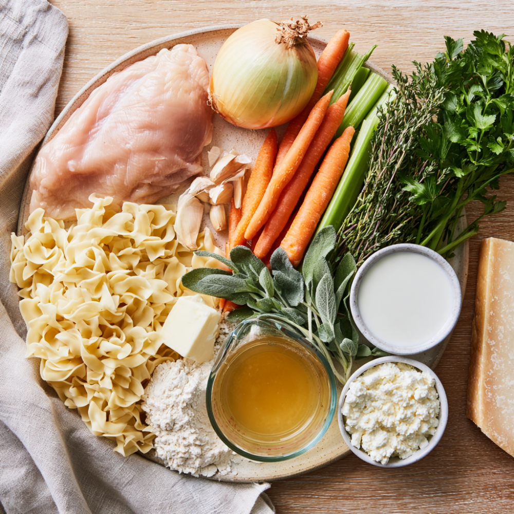 Creamy Chicken Noodle Soup Recipe-ingredients