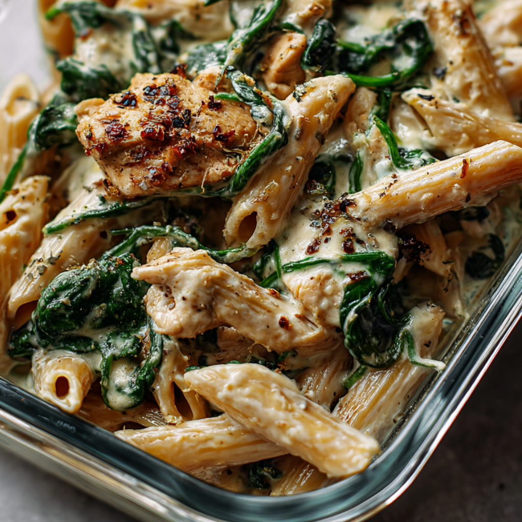 Creamy Garlic Parmesan Chicken Pasta-meal prep