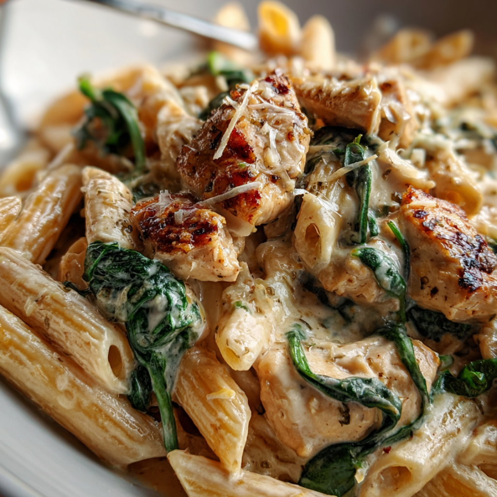 Creamy Garlic Parmesan Chicken Pasta-plated