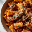 Creamy Italian Sausage Rigatoni-served
