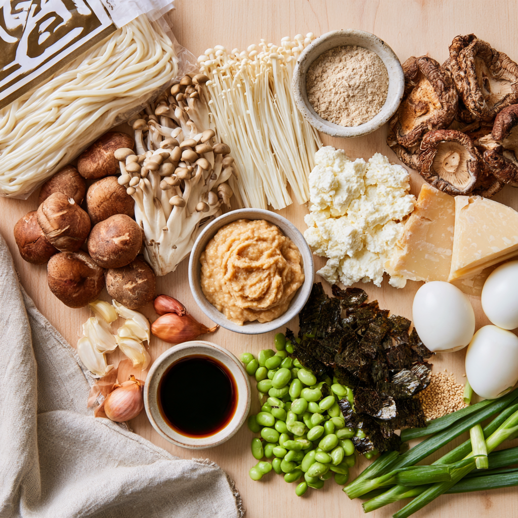 Creamy Miso Udon Noodle Recipe-Ingredients