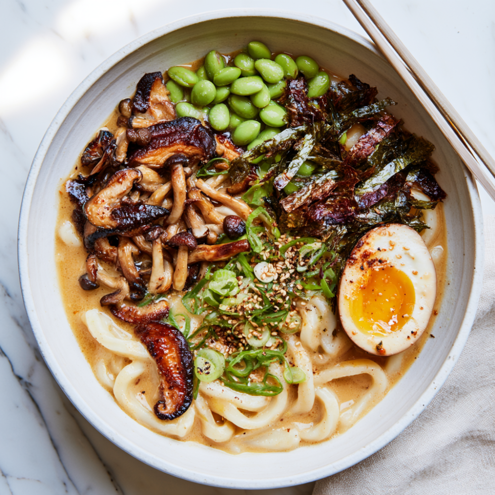 Creamy Miso Udon Noodle Recipe-bowl