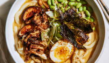 Creamy Miso Udon Noodle Recipe-served