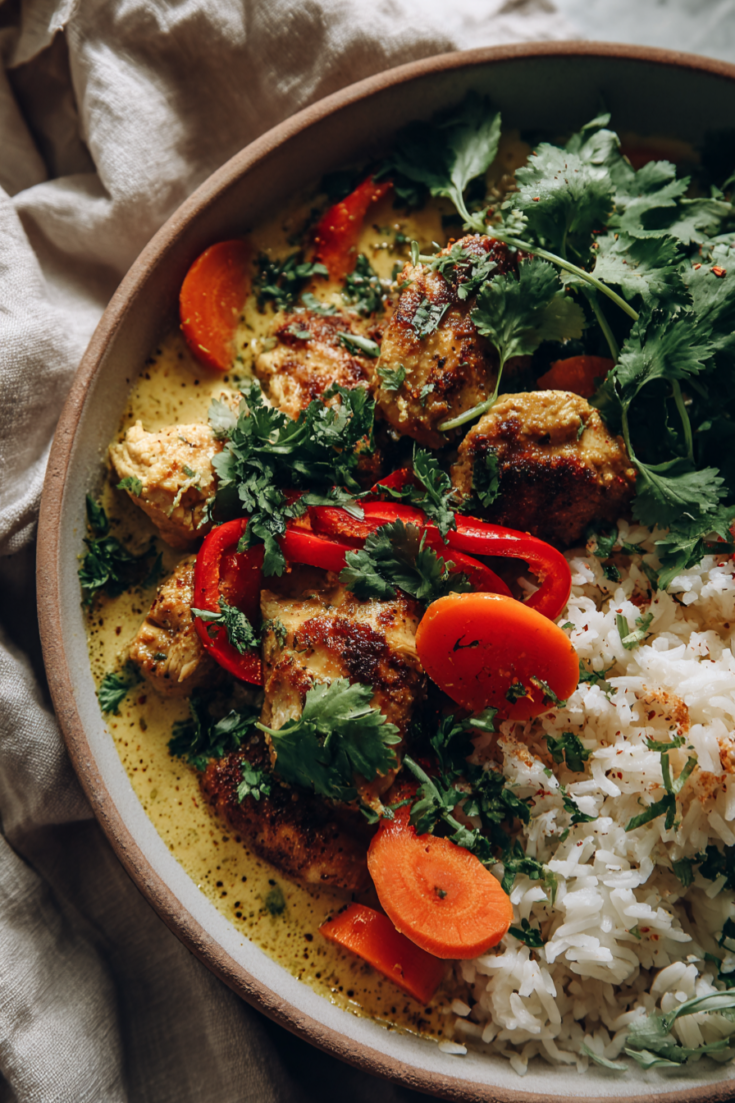 Creamy Slow-Cooker Chicken Curry Bowls-bow
