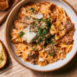 Creamy Tomato Garlic Parmesan Ground Beef Bowtie Pasta Recipe-Serving Suggestions