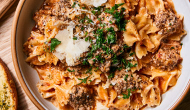 Creamy Tomato Garlic Parmesan Ground Beef Bowtie Pasta Recipe-Serving Suggestions