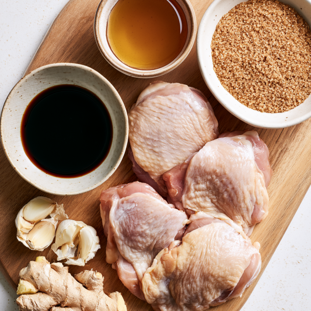 Crispy Honey Garlic Chicken Thighs in an Oven-Safe Skillet-ingredients