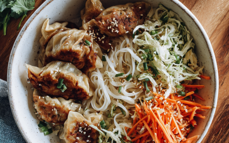 Crispy Potsticker Noodle Bowl-thinner noodles