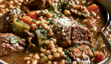 Crockpot Beef Barley Soup-bowl