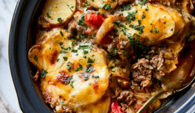 Crockpot Cheesesteak Potato Casserole Recipe