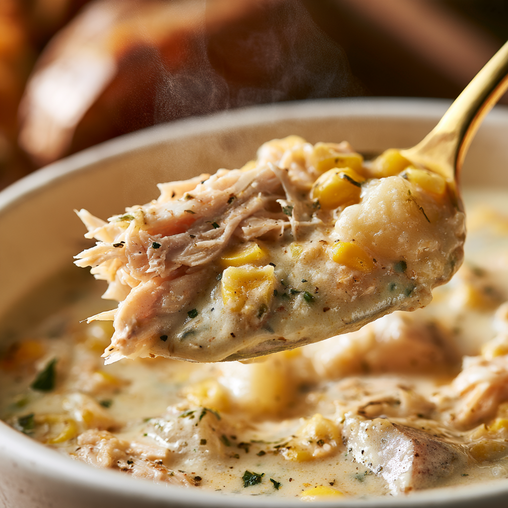 Crockpot Chicken Corn Chowder-closeup